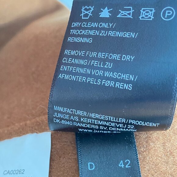 JUNGE Cinnamon Wool Blend Fur Hooded Trench Coat Fits10 - Picture 10 of 16